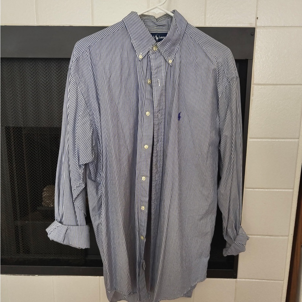 Polo Ralph Lauren Navy Striped Button Down Shirt